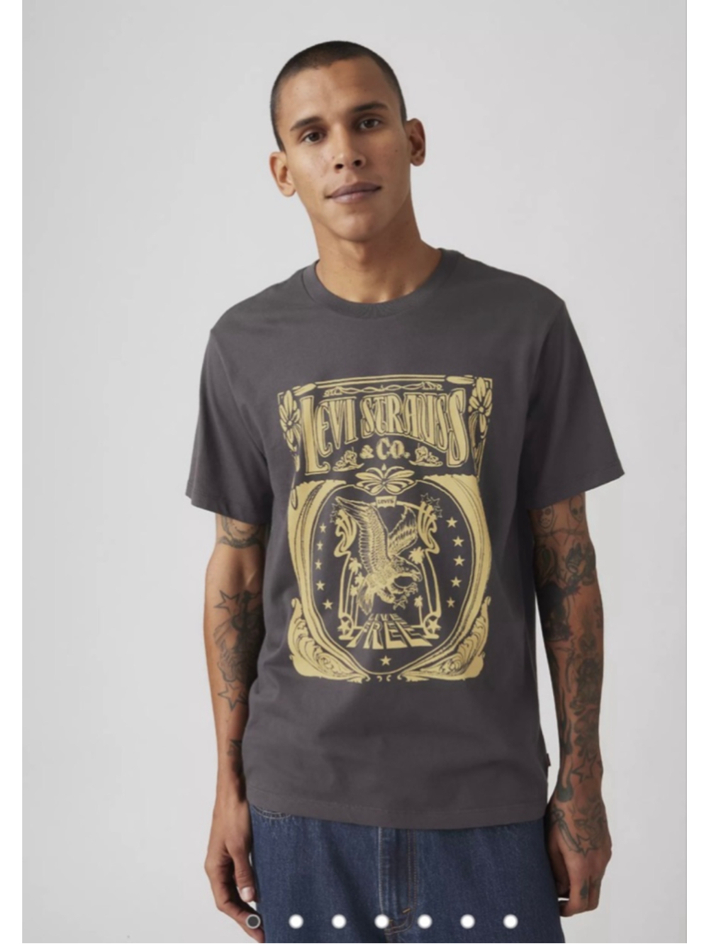 Preowned , Men's Levi's Black & Gold Graphic Short Sleeve Tee, S